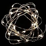 MUCH Led String Lights Copper Wire 10ft 30 LEDs Warm White Color Starry Light Battery Operated for Seasonal Decorative Christmas Holiday, Wedding, Parties