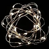 MUCH Led String Lights Copper Wire 10ft 30 LEDs Warm White Color Starry Light Battery Operated for Seasonal Decorative Christmas Holiday, Wedding, Parties