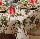 European Seasonal Tablecloth Beige 60" Round