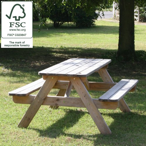 Wooden Garden 1400mm Picnic Table / Bench - Pine 100% Fsc Certified Picture