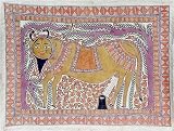 Indian Folk Paintings Madhubani Art Organic Color Paper 23 x 31.5 inches (harimadh0002)