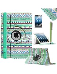 Wireless: Pandamimi ULAK(TM) Tribal Design 360 Rotating PU Leather Folio Stand Case Cover with Auto Sleep/wake Function for Apple iPad Mini Retina (Rotate-Green Tribal) - ULAK