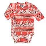 Kate Quinn Organics Unisex-baby Long Sleeve Kimono Bodysuit (0-3M, Coral Landscape)