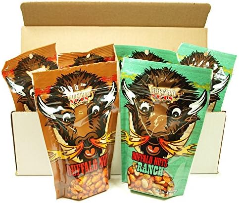 Buffalo Nuts Variety Six Pack (Three Original, Three Ranch), 5oz Bags