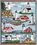 Lighthouses of Maine Throw - 70 x 53 Blanket/Throw