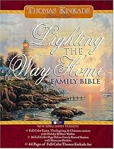 New King James Version-Lighting the Way Home-Genuine Leather-Green