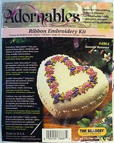 The Beadery Adornables Ribbon Embroidery Kit Boxes for Decorating Summer Romance #4964