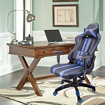 CO-Z Pro Ergonomic PC Computer Gaming Racing Chair with High Back Swivel & Headrest Pillow & Lower Back Support for Adults - Upgraded
