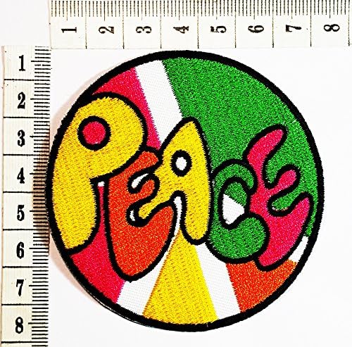 Peace sign hippie boho retro flower power summer of love hippy iron on patch / Sew On Patch Clothes Bag T-Shirt Jeans Biker Badge Applique