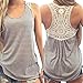 Creazy High Quality Women Summer Lace Vest Top Short Sleeve Blouse Casual Tank Tops T-Shirt (XXL)
