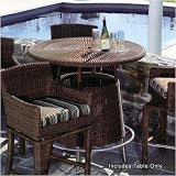 Alfresco Home 46-0253 Santa Barbara 42 Inch Round Bar Table - All-Weather Wicker Top with Umbrella Hole