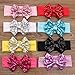 Qandsweet Baby Girl's Soft Headband with Paillette Hair Bow (8 Pack) (8 Colors)