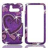 Talon Full Diamond Bling Snap on Hard Shell Case for HTC Arrive / 7 Pro (Pu ....