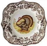Spode Woodland Turkey Square Fancy Plates, Set of 4