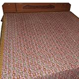 Red Bed Sheet Handmade Cotton Floral Block Printed Design from India Queen Size