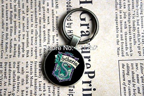 Pretty Lee 2015 Fashion Slytherin Crest Hogwarts House Harry Potter Keychain Keyring Christmas gift