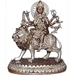 Handcraft Metal Sculpture Goddess Durga 8.25 x 4.25 x 9.25 inches