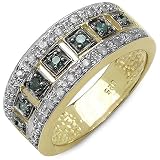 0.29 ct. t.w. Genuine Blue and White Diamond Sterling Silver Ring