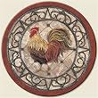 Lazy Susan ~ Iron Gate Rooster ~ decorative tempered glass ~ 16 inch diameter ~ code 453