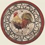 Lazy Susan ~ Iron Gate Rooster ~ decorative tempered glass ~ 16 inch diameter ~ code 453