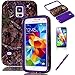 Galaxy S5 Case, EC™[3 Layers Design] Real Tree Camo Hybrid Hard Soft Combo Shock-Absorption Bumper Back Case Cover Protector for Samsung Galaxy S5 i9600 (Purple)