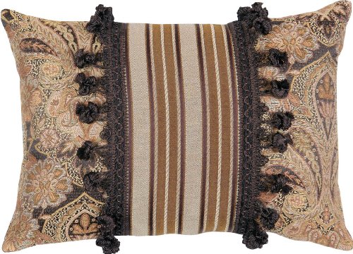 Antique Gold and Chocolate Brown 13 x 18 Valenciaga Pillow