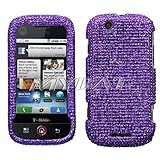 Purple Diamante Protector Case Phone Cover for Motorola CLIQ T-Mobile