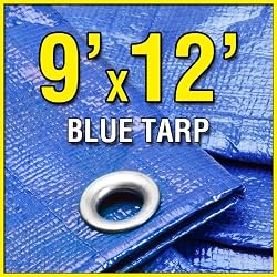 9' X 12' Blue 6-mil Waterproof Poly Tarp 9x12 Tarpaulin for Camping Hiking Backpacking Tent Shelter Shade Canopy etc.