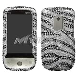 612atcHxfYL. SL160  HTC Hero Cell Phone Full Crystal Diamonds Bling Protective Case Cover Black and Silver Zebra Animal Skin Design