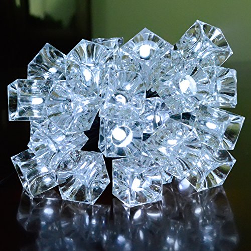 Ucharge S30-1Solar String Lights 30 LED Ice Cube Deck Lights Waterproof(White)