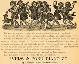 1893 Ad Iver Pond Piano Co. Antique Musical Instruments Children 183 Tremont St. - Original Print Ad