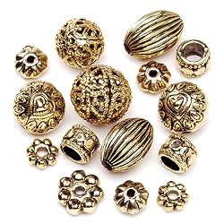 Darice B.V. Assorted Cast Spacers, Gold, 40 Pc Pkg