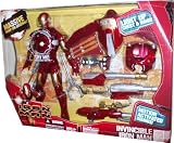 Iron Man Movie Series 12 Inch Tall Action Figure Set - Invincible Iron Man with Light Up Chest and Hand, Motion Activated Sounds, Plus Removable Helmet, Snap On Flight Pack, Laser Vision Targetting Harness, 2 Short Arm Blasters, Retractable Long Range Artillery and 6 Missiles