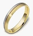 4mm 18 Karat Gold and Platinum Comfort Fit Wedding Band Ring