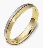 4mm 18 Karat Gold and Platinum Comfort Fit Wedding Band Ring