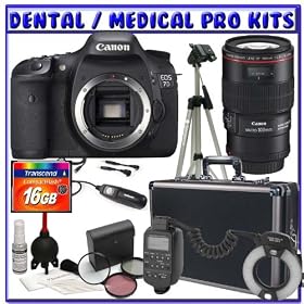 Canon EOS 7D 18MP SLR Digital Camera + Canon EF 100mm f/2.8L IS USM 1-to-1 Macro Lens + Canon MR-14EX Macro Ring Lite + 16GB CF + Tripod + Hard Case + Remote Shutter Release + Willoughby's Dental/Medical Accessory Package