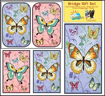 Bridge Gift Set - Party Time - Large Print Double Deck Playing Cards - Score Pad - 2 Sets of Tallies