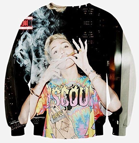 Bcosofu Unisex 3D Realistic Print Crew Neck Long Sleeve Pullover Sweatshirts
