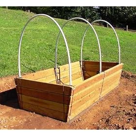 HEAVY-DUTY STEEL Raised Bed Garden Frame Kit - GA24-4-08, 4'W x 8-10'L x 24Tall, Angl Side by