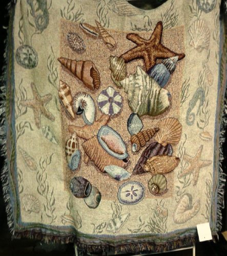 Seashell Collection Beachside Tapestry Throw Blanket 50