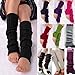 FUNOC Women's Winter Warm Leg Warmers Cable Knit Knitted Crochet Long Socks - Black