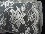 White Ivory French Lace with French Tips 60 Inch Fabric By the Yard