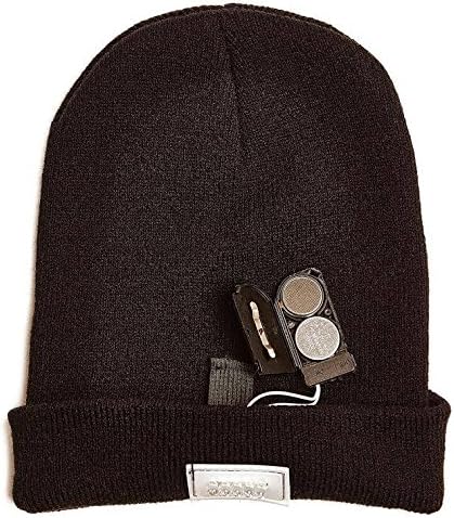 Mens LED Lighted Winter Black Beanie Cap One Size Fits Most