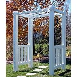 The Bloomfield Adjustable Width White Vinyl Arbor by In the Garden and More