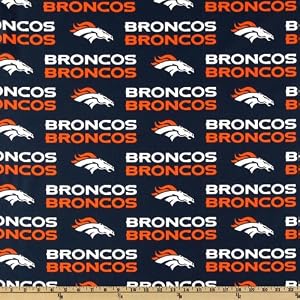 58-Wide-NFL-Cotton-Broadcloth-Denver-Broncos-Fabric-By-The-Yard