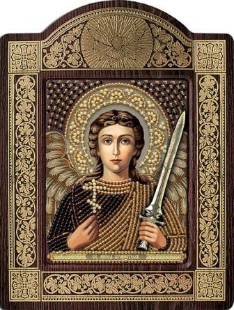 DIY Beaded Embroidery Kit - Guardian Angel, Orthodox Icon