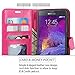 Note 4 Case, LK Galaxy Note 4 Wallet Case, Luxury PU Leather Case Flip Cover with Card Slots & Stand For Samsung Galaxy Note 4, HOT PINK