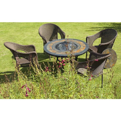 Durango 4 Seater Garden Set Fire Pit Barbecue Grill Table And 4