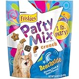 Friskies Party Mix Cat Treats, Beachside Crunch, 16-Ounce Pouch, Pack of 1