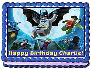 Lego Batman Personalized Edible Cake Topper Image -- 1/4 Sheet: Amazon